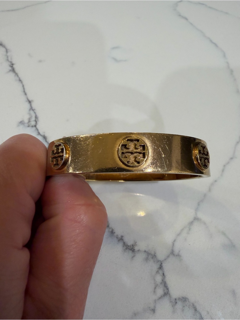 Tory Burch Gold Logo Cuff Bracelet